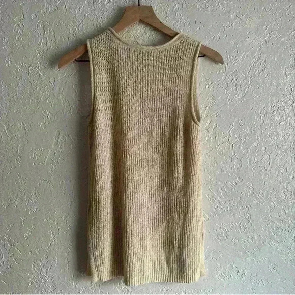 Vintage style neutral open‎ knit sweater top - Picture 3 of 9